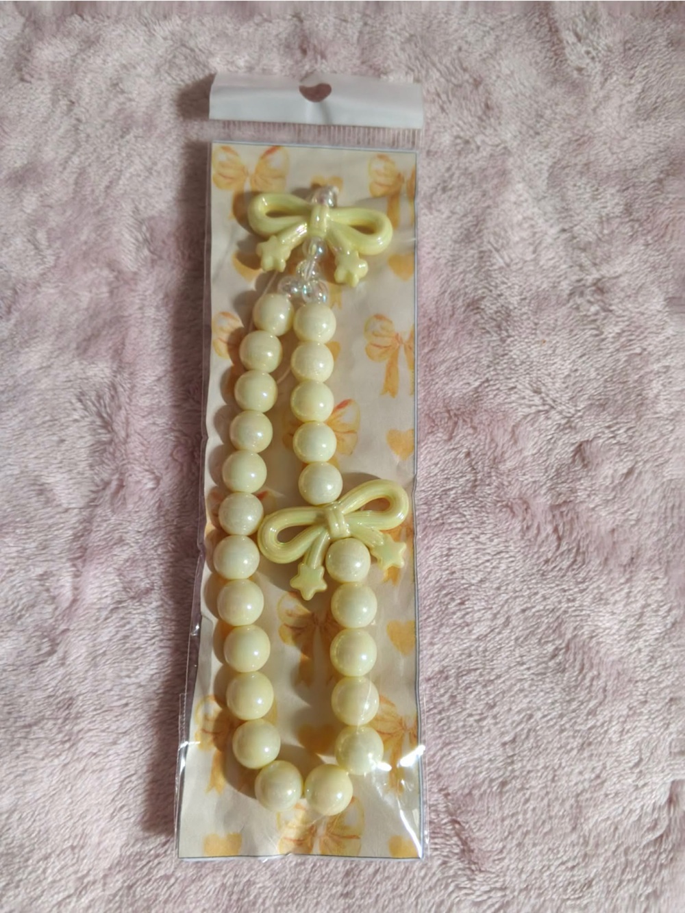 Handmade Yellow Beaded Bow Necklace - Women's Accessories